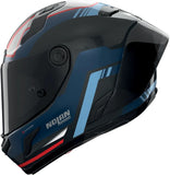 Full-Face Speeding Motorcycle Helmet Nolan X-804 Rs Ultra Carbon Carbon / Deep Blue / Light Blue / Red Piega 366 Size Xxs