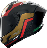 Full-Face Speeding Motorcycle Helmet Nolan X-804 Rs Ultra Carbon Carbon / Gold / Red / Green Metal Piega 367 Size Xxxl