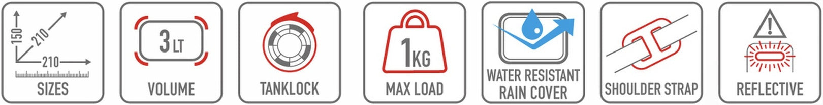 Tanklock Black Tank Bag - 3 Lt Nylon - Givi Compatible With Kove Moto 800 X Pro (2024)