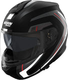 Flip-Up Travelling Motorcycle Helmet Nolan N100-6 Black / Silver / Red Radiante 357 Size Xxxl
