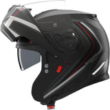 Flip-Up Travelling Motorcycle Helmet Nolan N100-6 Black / Silver / Red Radiante 357 Size Xl