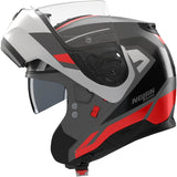 Flip-Up Travelling Motorcycle Helmet Nolan N100-6 Lava Grey / White / Red Cinetico 361 Size L