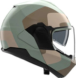 Flip-Up Travelling Motorcycle Helmet Nolan N120-1 Grey Green / Brown / Sand Omocromo 352 Size S