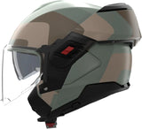 Flip-Up Travelling Motorcycle Helmet Nolan N120-1 Grey Green / Brown / Sand Omocromo 352 Size Xxs
