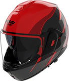 Flip-Up Travelling Motorcycle Helmet Nolan N120-1 Red / Black / Visceral Red Fluente 360 Size Xxxl