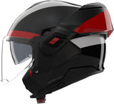 Flip-Up Travelling Motorcycle Helmet Nolan N120-1 Black / Anthracite / Red / White Blocco 357 Size Xxs