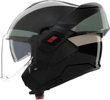 Flip-Up Travelling Motorcycle Helmet Nolan N120-1 Black / Anthracite / Grey Green / Ivory Blocco 358 Size Xl
