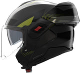 Flip-Up Travelling Motorcycle Helmet Nolan N120-1 Lava Grey / Black / Impulse Green Ciclone 362 Size M