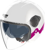 Urban Commuting Motorcycle Helmet Nolan N20-2 Visor White / Fuchsia Zefiro 342 Size S