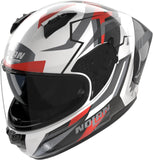 Full-Face Speeding Motorcycle Helmet Nolan N60-6 Sport White / Black / Red Corsa 356 Size L
