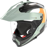 Flip-Up Travelling Motorcycle Helmet Nolan N70-2 X 06 Black / Grey Green / White / Orange Selvado 348 Size Xs