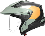 Flip-Up Travelling Motorcycle Helmet Nolan N70-2 X 06 Black / Grey Green / White / Orange Selvado 348 Size Xxl