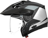 Flip-Up Travelling Motorcycle Helmet Nolan N70-2 X 06 White / Black / Grey Turbine 349 Size Xs