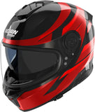 Full-Face Speeding Motorcycle Helmet Nolan N80-8 Black / Red Chrome Fervo 355 Size Xl