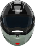 Flip-Up Travelling Motorcycle Helmet Nolan N90-3 06 Black / Green Gray Verniciatura Speciale 349 Size Xs