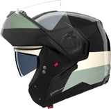 Flip-Up Travelling Motorcycle Helmet Nolan N90-3 06 Black / Ivory / Anthracite / Green Grey Blocco 354 Size M