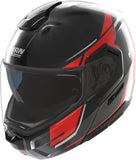 Flip-Up Travelling Motorcycle Helmet Nolan N90-3 06 Black / Red / White Sincrono 350 Size M