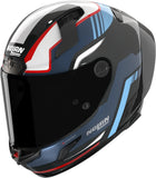 Full-Face Speeding Motorcycle Helmet Nolan X-804 Rs Ultra Carbon Carbon / Deep Blue / Light Blue / Red Piega 366 Size S