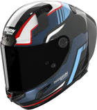 Full-Face Speeding Motorcycle Helmet Nolan X-804 Rs Ultra Carbon Carbon / Deep Blue / Light Blue / Red Piega 366 Size L